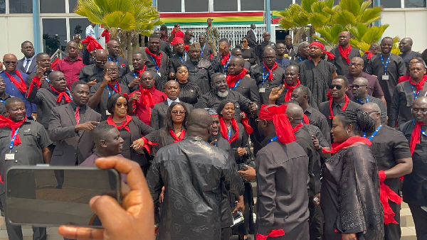 Suspension of MPs: NPP MPs arrive in Parliament in black and red amid tight security